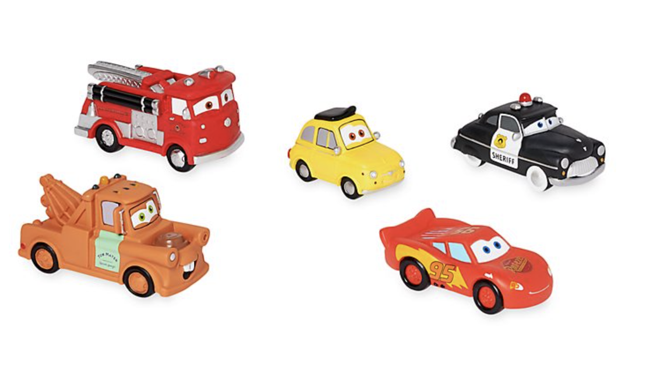 DISNEY PIXAR Cars Squeezy Bath Toys Playset 5 x Figures - Lightning **NEW** | eBay